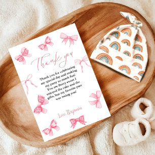 Carte de remerciements de Baby shower de boue rose