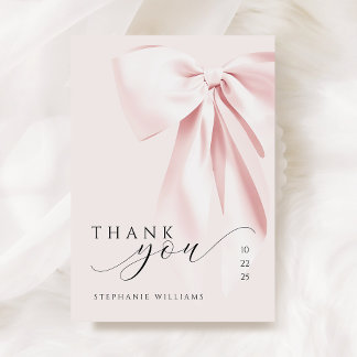 Carte de remerciements de Baby shower de Bow rose