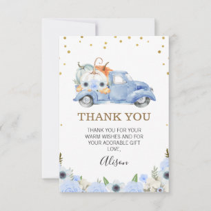 Carte de remerciements de Baby shower de camion Ci