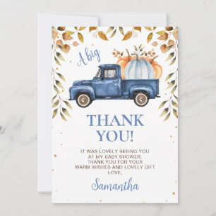 Carte de remerciements de Baby shower de camion Ci