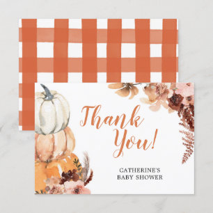 Carte de remerciements de Baby shower de Citrouill