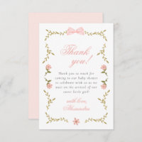 Carte de remerciements de Baby shower de coquette 