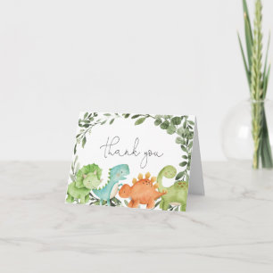 Carte de remerciements de Baby shower de dinosaure