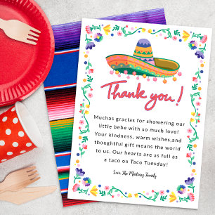 Carte de remerciements de Baby shower de Fiesta -