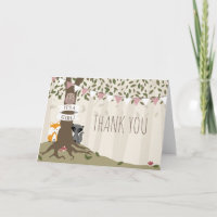 Carte de remerciements de baby shower de fille de