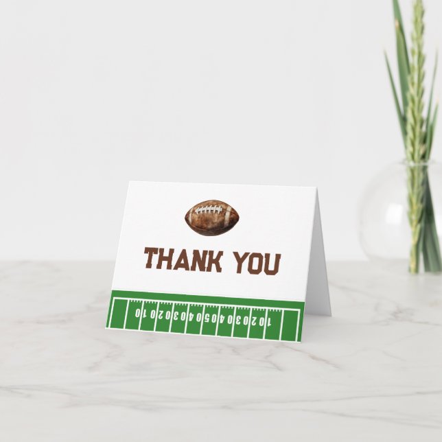 Carte de remerciements de Baby shower de football  (Devant)