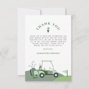 Carte de remerciements de Baby shower de golf mode