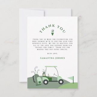 Carte de remerciements de Baby shower de golf mode