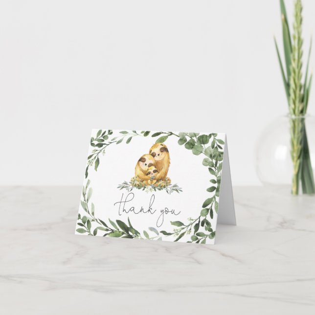 Carte de remerciements de Baby shower de la famill (Devant)