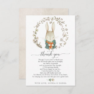 Carte de remerciements de Baby shower de lapin vin