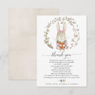 Carte de remerciements de Baby shower de lapin vin