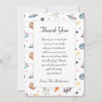 Carte de remerciements de Baby shower de l'astrona