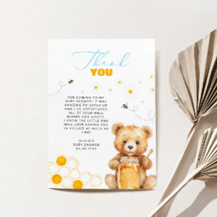 Carte de remerciements de Baby shower de l'ours en