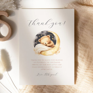 Carte de remerciements de Baby shower de l'ours mo