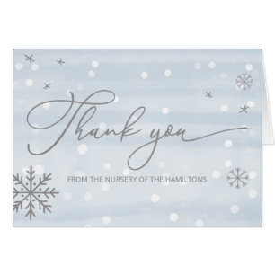 Carte de remerciements de Baby shower de Snowflake