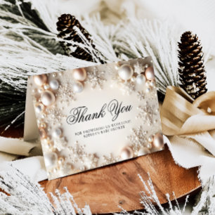 Carte de remerciements de Baby shower de snowflake
