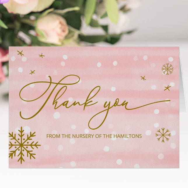 Carte de remerciements de Baby shower de Snowflake (Créateur téléchargé)