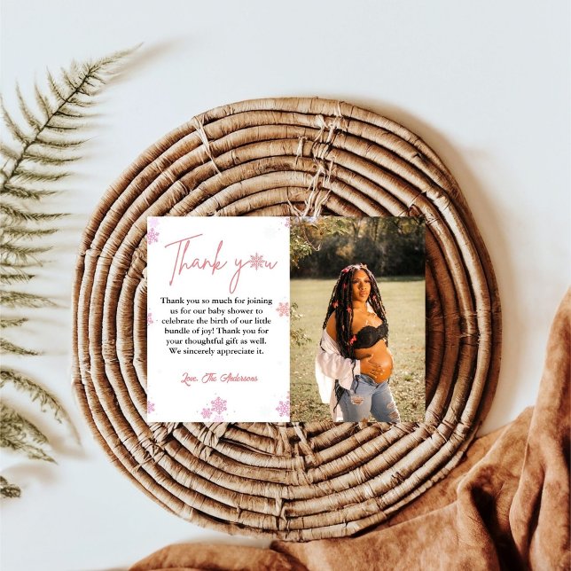 Carte de remerciements de Baby shower de snowflake (Créateur téléchargé)