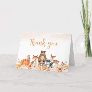 Carte de remerciements de Baby shower des animaux 