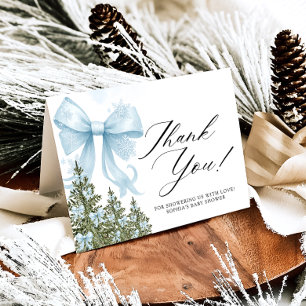 Carte de remerciements de Baby shower d'hiver Blue