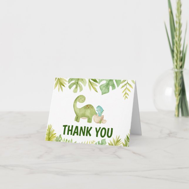 Carte de remerciements de Baby shower Dinosaur (Devant)