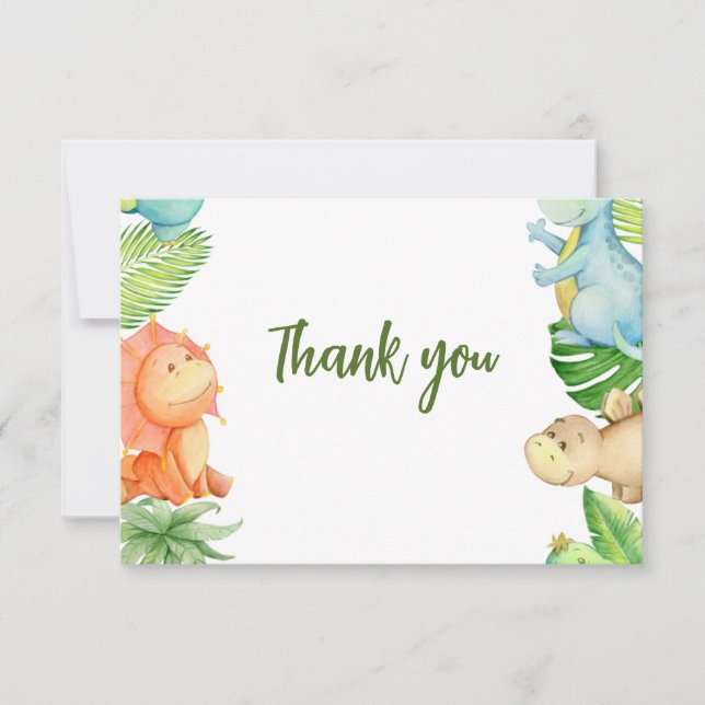 Carte de remerciements de Baby shower Dinosaur (Devant)