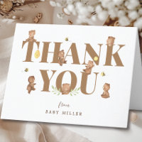 Carte de remerciements de Baby shower d'ours au mi