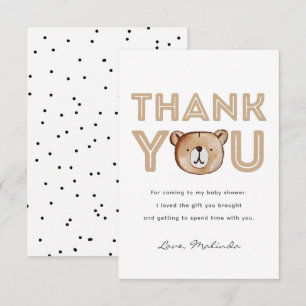 Carte de remerciements de Baby shower d'ours Béb