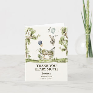 Carte de remerciements de Baby shower d'ours neutr