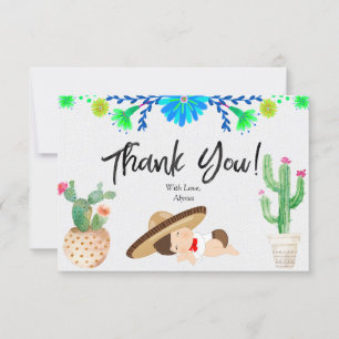 Carte de remerciements de Baby shower Fiesta Baby