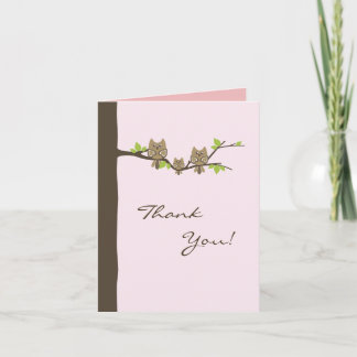 Carte de remerciements de baby shower (fille)