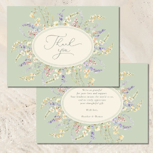 Carte de remerciements de Baby shower fleur sauvag