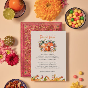 Carte de remerciements de Baby shower Floral Citro
