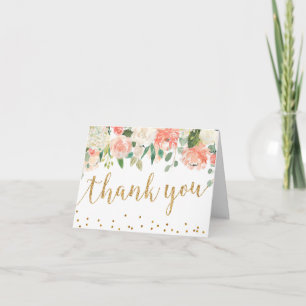 Carte de remerciements de Baby shower Floral de Pê