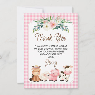 Carte de remerciements de Baby shower Floral Farm