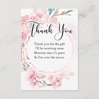 Carte de remerciements de Baby shower floral, Fleu