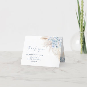 Carte de remerciements de Baby shower Garçon Blue