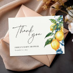 Carte de remerciements de Baby shower italien au c<br><div class="desc">Carte de remerciements de Baby shower italien au citron positano</div>