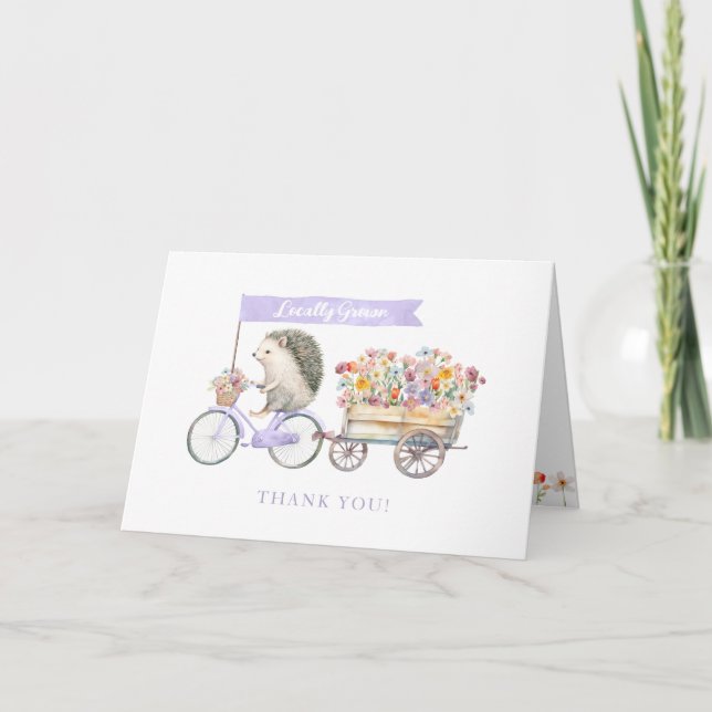 Carte de remerciements de Baby shower Lavender Hed (Devant)