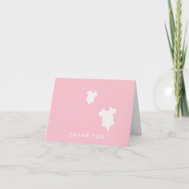carte de remerciements de baby shower {laverie} (Devant)