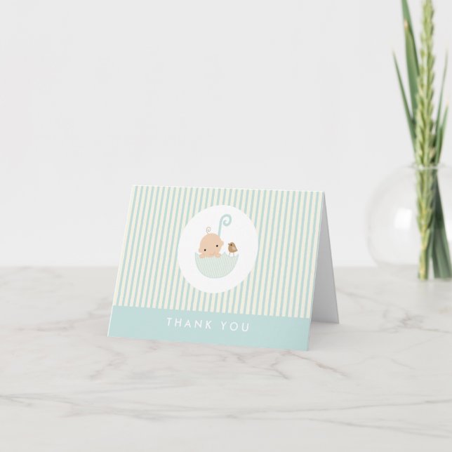 carte de remerciements de baby shower {little baby (Devant)