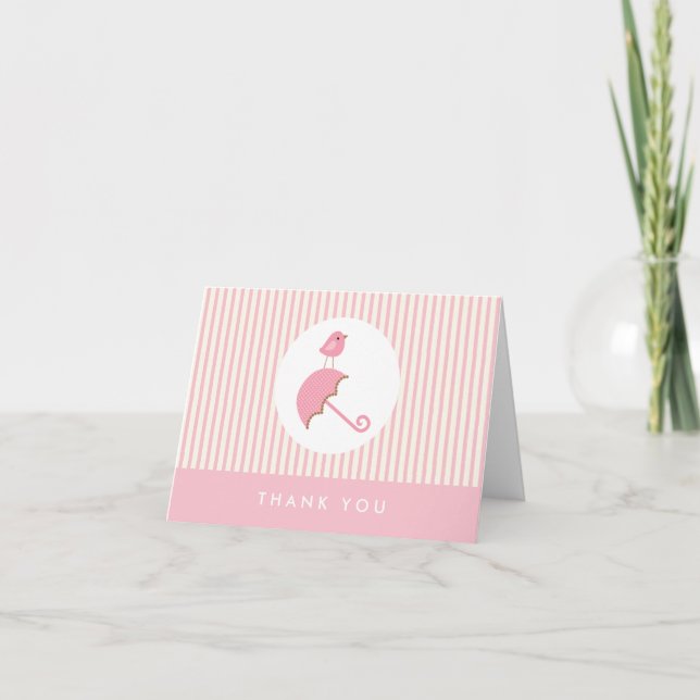 carte de remerciements de baby shower {little bird (Devant)