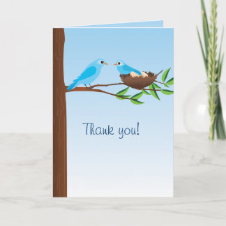 Carte de remerciements de Baby shower Little Blue