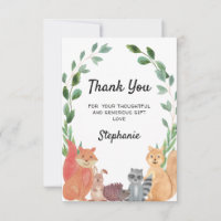 Carte de remerciements de Baby shower mini animaux