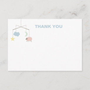 Carte de remerciements de Baby shower mobile Sleep