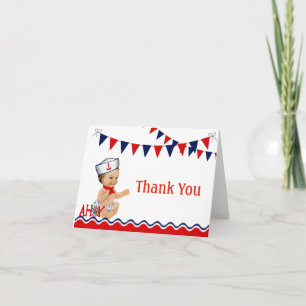 Carte de remerciements de Baby shower nautique
