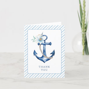 Carte de remerciements de Baby shower nautique   A