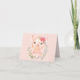 Carte de remerciements de Baby shower Olivia Pigsl