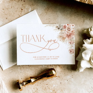 Carte de remerciements de Baby shower Pampas Grass