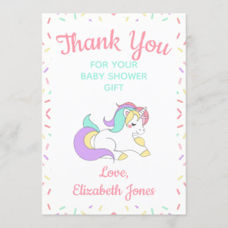Carte de remerciements de Baby shower Pastel Unico